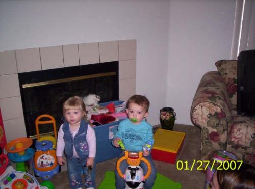 Having fun with the Zebra - My daughter and nephew