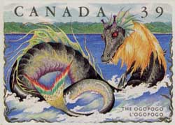 The Ogopogo - Canadian stamp of the Okanagan Lake Monster, The Ogopogo.