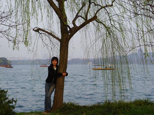 beside West Lake - West Lake seems so beautiful in spring.I enjoyed myself.