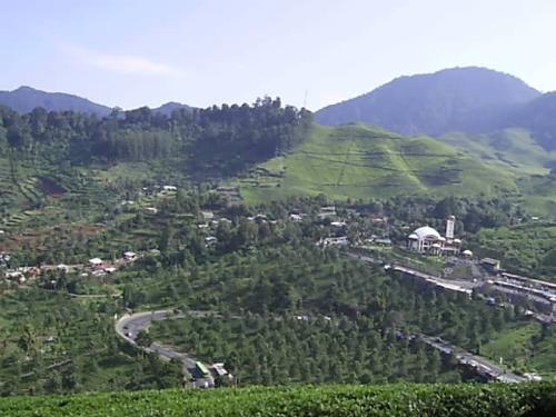 touring to cianjur - puncak pass street taken from top of the hill