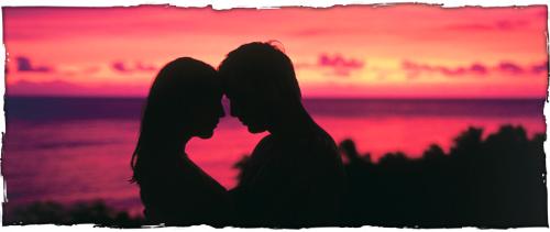 sweet sunset - a couple captured in a romantic setting.