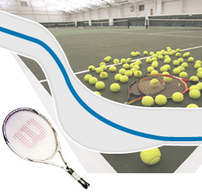 Tennis balls and racket - Tennis equipments.