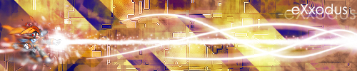 My Signature - This is the signature that I use for all of the forums I am active in. I made it in Photoshop 7, and the sprite is Bass from the Megaman series. Everything you see took me about 4 hours to make over the course of about a month xD