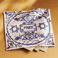 Matzah and cover  - What is the purpose of the the Matzah Cover and Matzah Plate?  To understand the purpose of the Matzah Cover an Matzah plate, one must first think consider the meaning of Matzah. Matzah is the only type of bread which Jews can eat during Passover and it is made from Flour and water.  On the night that the Pharaoh let the children of Israel go , the children of Israel had no time to bake their bread. They had to get out of Egypt as fast as they could before the pharaoh changed his mind, so they could not bake their bread.  If you know anything about bread then you know the result of not baking your bread, the yeast in the bread does not get an opportunity to rise. So here you have the Children of Israel fleeing Egypt in the broiling sun with the bread that has not risen  If you know anything about the broiling sun when it makes extended contact with bread then you would know that the bread slowly turned into flat unleavened bread. And as the Children of Israel had no other food they ate this flat unleavened bread.  Now fast forward many generations and all Jews celebrating Passover eat this Matzah. The Jews eat this Matzah in memory of all of those who ate the Matzah on their way out of Egypt thousands of years ago.  Called the “bread of affiliation”Matzah is eaten during the Seder feast. 3 portions of Matzah placed are placed on Matzah plate which is then placed next to the seder plate. The three Matzahs are in specifically in place to remember the Israelite, Levite and Kohanim tribe of Jews from the past.  Our Matzah cover then comes into use in covering the Matzah while it is not in use. A cloth is placed over the Matzah plate and matzah and then the required Matzah cover is placed on top.  At a point in the meal, the seder leader takes and hides one portion of Matzah for the children to find in a sort of game. The Matzah is then eaten a few more times, by itself and/or mixed with other foods during specific sections of the seder feast.  *The Matzah cover has threes opening which can also be called pockets. Each pocket is used for one of the three Matzah used in the Passover feast.