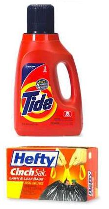 Tide and Hefty - I forgot to post this with the original entry, but I just though I would point out what these products look like. Some of you might want to go shopping for them in the future...ahem...
