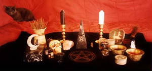 Wiccan altar - I just love this photo I came across of a Wiccan altar