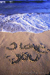 i love you - i love you image written in the sand