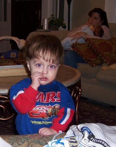 Picking his Nose - Poor guy always has a stuffed up nose!