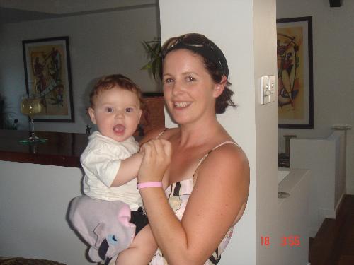 me and my son bailey 9 months old - this is my son bailey and myself having a cuddle!!