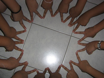 friendship ring - This is what we call the friendship ring.. We did it during a farewell party of one of our peers because they're moving to Canada... And so we made that friendship ring together!