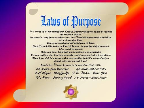 Laws Of Purpose - Graphic representation of Laws of Purpose