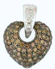 Chocolate Diamond Heart Pendant - not exactly "edible" chocolate but pretty to wear!