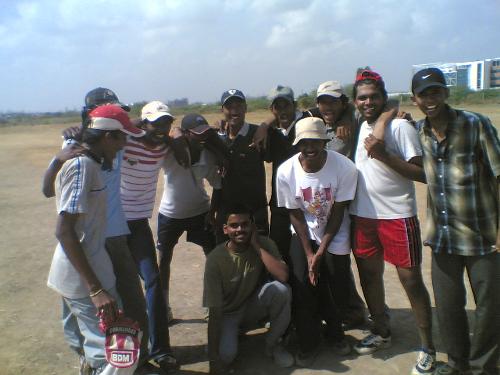 my cricket team - THis was taken after wining a dept match against IT..