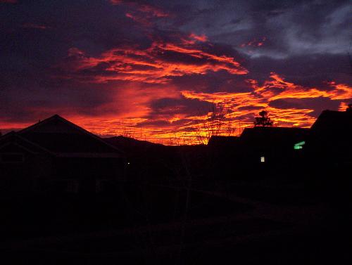 Pretty....mmmm - A sunset right outtside my house at 5 AM in the morning.