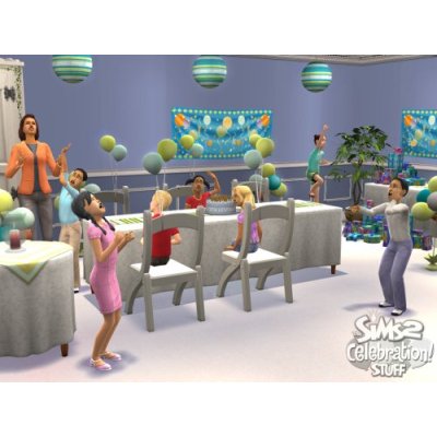 another birthday party - Another sims party. Sims people just love to have fun.