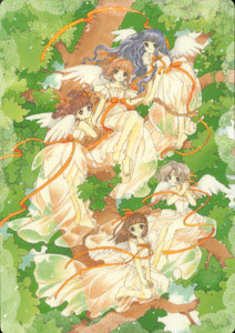 Angels - This is one of the best pictures I have had. It is from anime Card Captor Sakura. This picture is none of the movie or comics. The author just draw it for fans' collection.. ^-^  I like this picture very much. Sakura n' her friends are like a true angel. ^0^