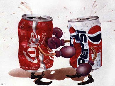 Pepsi - Two Pepsi cans are fighting
