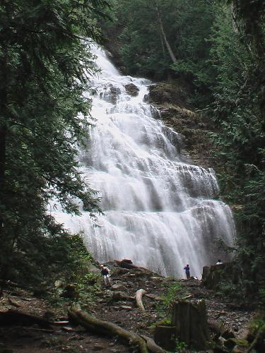 Bridal Veil Falls. - This was taken from the viewing platform at the bottom of the falls. You can get an idea of just how big the falls are when you look at the people in the photo.