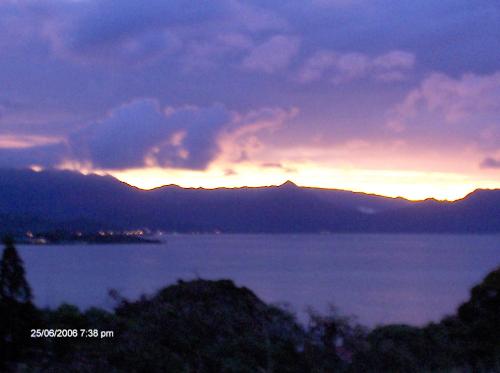 kaneohe bay sunset - sunset over the largest bay on oahu hawaii. the marine base is located 1/4 mile from where this photo was taken. the marines see this sunset every night.