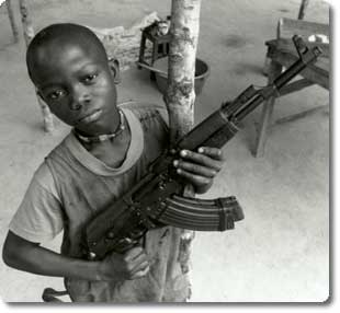 Child Soldier - alot of times in conflict zone children are the ones carrying the guns due to their number and dispensability
