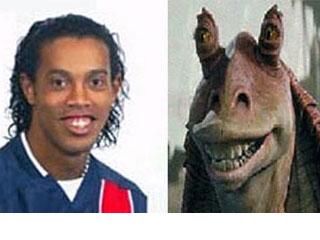 Ronaldinho and JAR JAR - Look at the picture,can you found the diferrences of RONALDINHO and Jar Jar Binks(STAR WARS) ? LOL