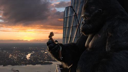 king kong - the photo depicts the girl in the apes hand..... who is in love .... eternal bonding