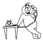 telephone - He is on the telephone.haha