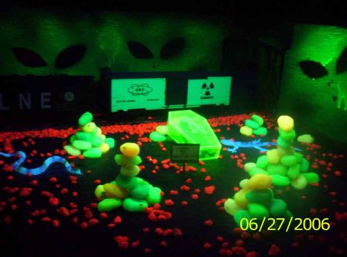 Area 51 - This is part of my hubby's train layout (all year) He calls is 'area 51'.