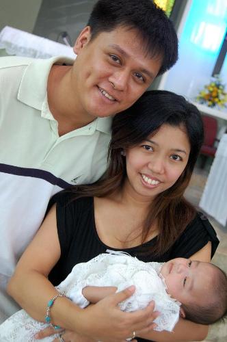my family - this picture was taken at the church whenre my son Matthew Clarence was baptized. :)