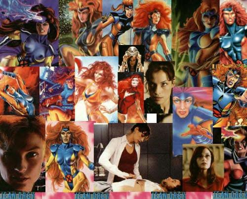 Jean Grey Collage - A collage of Jean Grey from Marvel comics to the movie