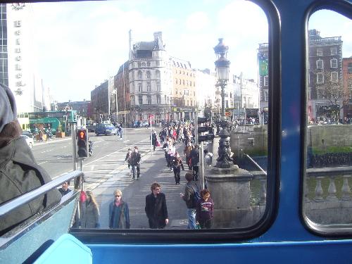 View from the Hop on Hop off - View from the Hop of Hop off Dublin City Tour.