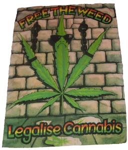 free the weed - legalise cannabis poster.