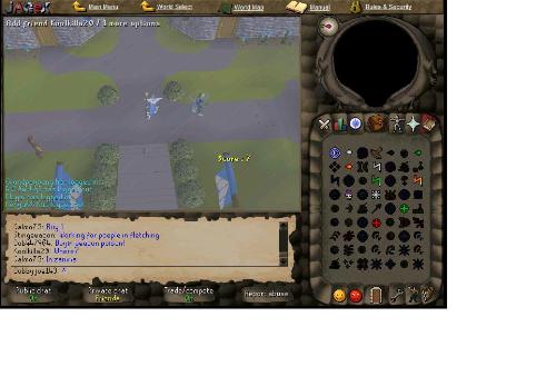 a little glitch i found - here is a pic of a little glitch that i found when i was taken to do a random event.  the event was pinball, i had the option to use mage, which you don't normally get in random events that take you away.  so i clicked on home teleport hehe, and it worked, the screen still looked all smokey when i got back to lummy, and not long after i was teled back to the event LOL!
