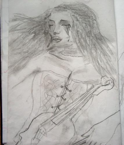 Another picture drawn by my grandaughter - I don't know what she calls this picture but I think it is another one to do with goths.