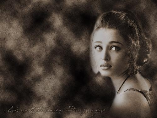 The woman i like - A beautiful woman, she is looking over her shoulder with bright eyes. what an attractive lady! why is the backgroud so dark, and gloom? Look up to the heaven and see your face. what does this mean?