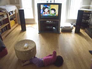 Child watching TV - Children and TVs Child watching TV - Children and TVs