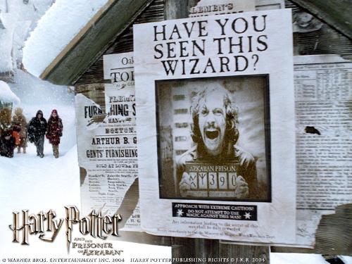 Harry Potter 3 - Wallpaper image for Harry Potter 3 showing the wanted poster for Sirius Black