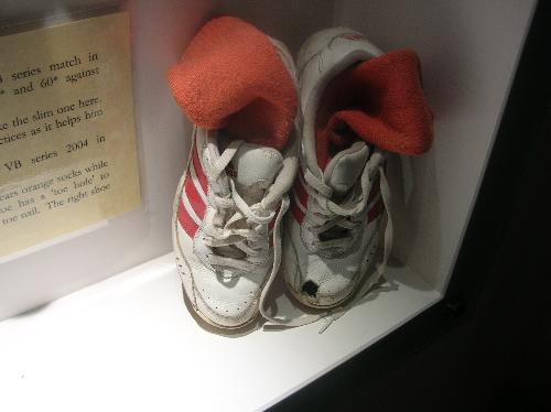 Tendulkar shoes - well these are shoes which sachin Tendulkar wore in VB series when he was captian and india was thrashed very badly by australia in both test match and one dayers but he scored some gr8 knocks