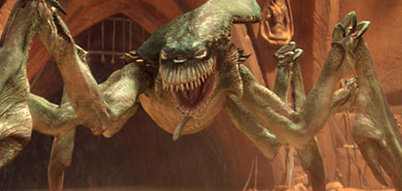 Acklay - This vicious creature is one of the beasts unleashed on the Geonosian execution arena, dispatched to kill Anakin, Padme and Obi-wan.