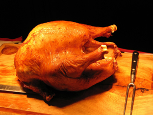 cooking - A roasted chicken.