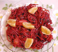 Pasta - Spaghetti and Beets with a Ginger Orange Sauce