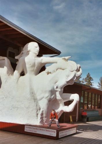 Crazy Horse - This photo is of the replica of what the mountain carving of Crazy Horse will look like when completed. Located at the Crazy Horse Memorial in South Dakota.