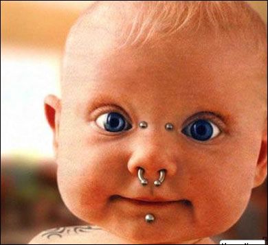 baby pierce - baby with pierce in her face...