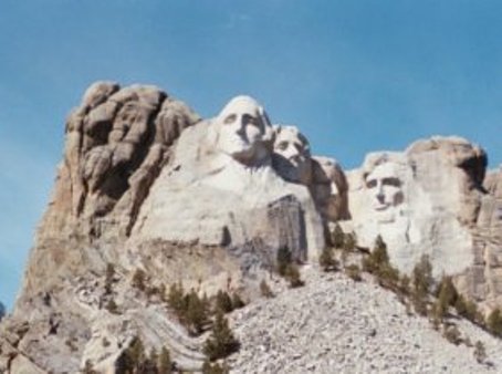 Mount Rushmore  - Mount Rushmore National Memorial, South Dakota Mt. Rushmore stands as a shrine of democracy, a monument and memorial to this country's birth, growth and ideals. Mount Rushmore symbolizes the greatness of this nation through the greatness of it leaders.   Between 1927 and 1941, Gutzon Borglum and 400 workers sculpted the 60-foot busts of Presidents George Washington, Thomas Jefferson, Theodore Roosevelt, and Abraham Lincoln to represent the first 150 years of American history.