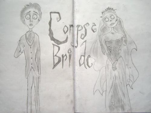 The Corpse Bride - The Corpse Bride, sketched by my grandaughter when she was 13 years old. 