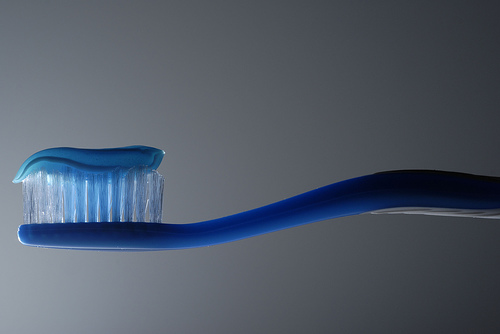 Toothbrush - There is way too much toothpaste on this toothbrush but it&#039;s a pretty picture of a toothbrush! LOL
