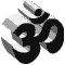 aum - This is the ancient sanskrit symbol for AUM also sometimes spelled OM. This symbol more or less represents the eternal. Find out more at the following website.  DHARMA http://japa-mala.org