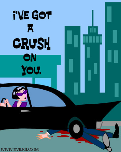 Crush on You - The guy has a crush on the girl driving the car..