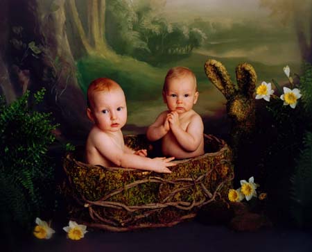 Babies as an angel - Seek no more for I shall give you a basket of joy.