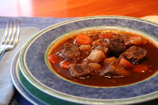 food -  A bowl of Irish Beff Stew.